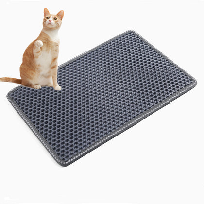 Cat Litter Mat, Kitty Litter Trapping Mat, Double Layer Mats with MiLi Shape Scratching design, Urine Waterproof, Easy Clean, Scatter Control  21