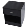 1 Drawer Metal Handle Bedside Cabinet Night Table Black