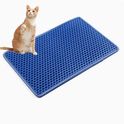 Cat Litter Mat, Kitty Litter Trapping Mat, Double Layer Mats with MiLi Shape Scratching design, Urine Waterproof, Easy Clean, Scatter Control  21