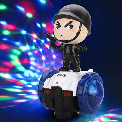 Electric Universal Rotating Robot Figure Detachable Balance Car 360 Degrees Rotating Music Light Toy Car