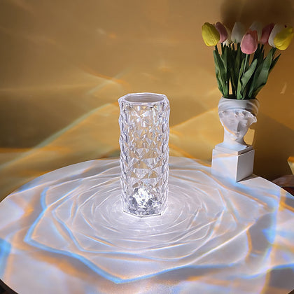 Spanish rose crystal table lamp bedroom touch night light vibrato petal diamond atmosphere lamp