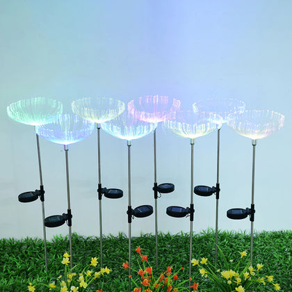Solar LED fiber optic jellyfish light
