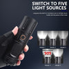 New t40 flashlight zoom power display usb rechargeable flashlight t40 small steel gun