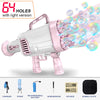 64-Holes Gatling Bubble Guns For Kids Electric Automatic Bubble